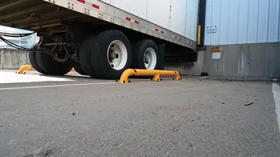 Vestil SWAC-92 wheel alignment curb shown from an alternate angle