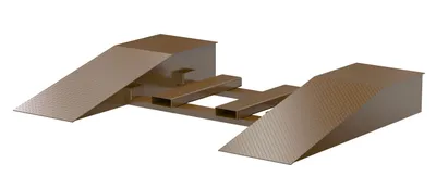 Vestil Steel Wheel Risers With Pick-Up Loop 72 In. x 24 In. x 12-1/4 In. 40,000 Lb. Capacity Brown