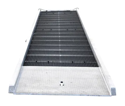 Vestil SY-167230 aluminum yard ramp shown from an alternate angle
