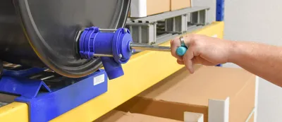Vestil TAP-3 horizontal drum tap shown from an alternate angle