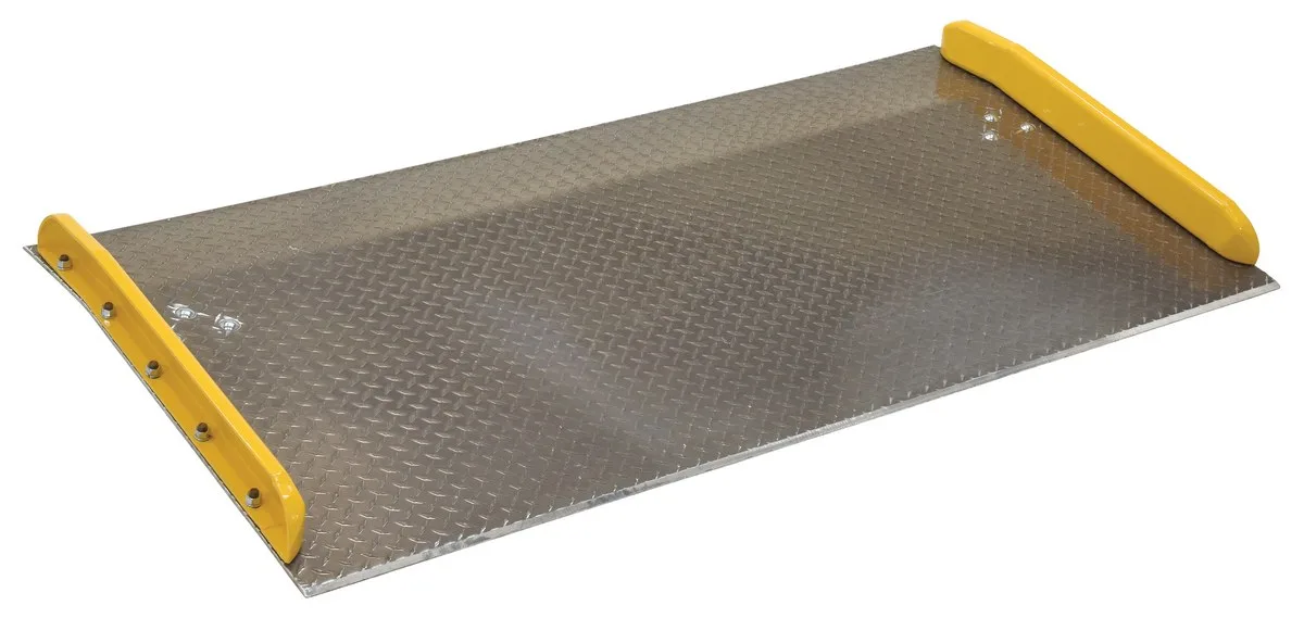 Vestil TAS-10-7236 aluminum truck dockboards with steel safety curb