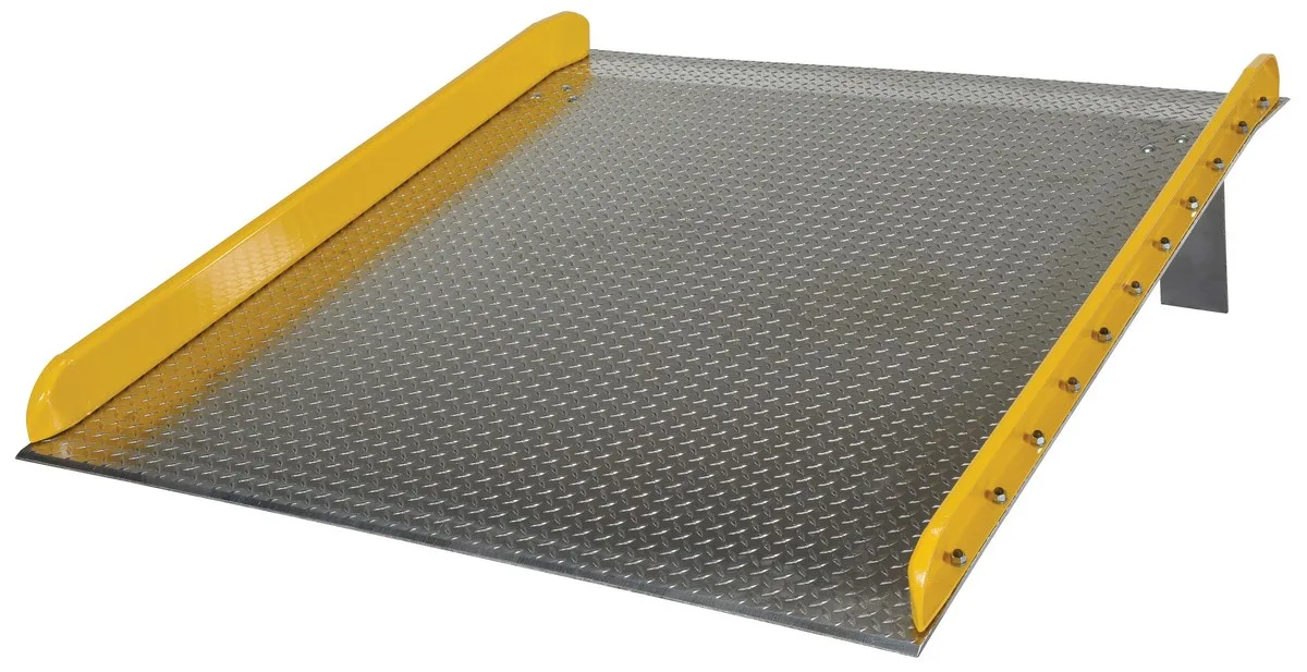 Vestil TAS-10-7272 aluminum truck dockboards with steel safety curb