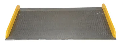 Vestil TAS-20-7248 aluminum truck dockboards with steel safety curb shown from an alternate angle