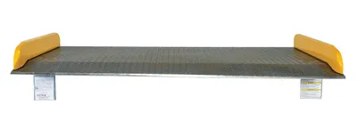 Vestil TAS-20-7248 aluminum truck dockboards with steel safety curb shown from an alternate angle