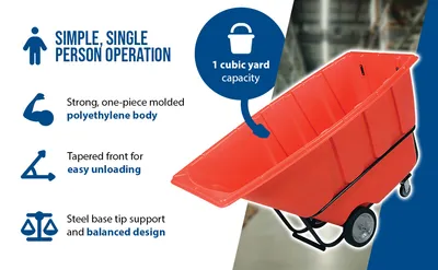 Vestil TDT-100-HD-RED tilt truck feature highlights