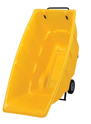 Vestil TDT-100-LD-YELLOW tilt truck shown from an alternate angle