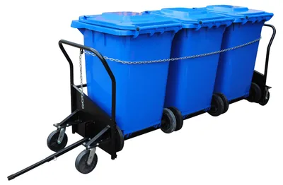 Vestil TH-CART-95 trash can cart shown from an alternate angle