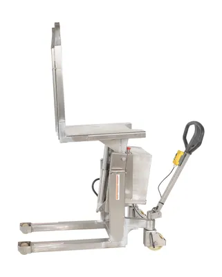 Vestil TM-22-DC-SS dc powered tilt master shown from an alternate angle