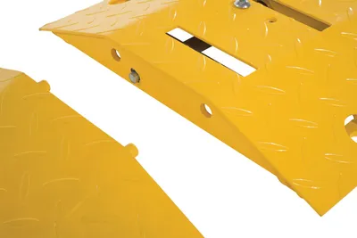 Vestil TSPIKE-EC spiked (anti-backup) speed bump shown from an alternate angle