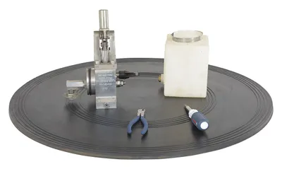 Vestil TT-30-7/8 heavy-duty manual turntable shown from an alternate angle