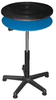 Vestil Steel Turntable 24 In. Diameter Gas Cylinder 24-34 In. Height Adjustment 300 Lb. Capacity Black/Blue