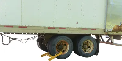 Vestil TWL-2435 trailer wheel lock shown from an alternate angle