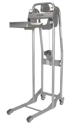 Vestil ULM-MS-220 stainless steel manual load stacker shown from an alternate angle
