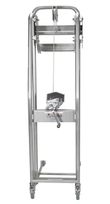 Vestil ULM-MS-220 stainless steel manual load stacker shown from an alternate angle