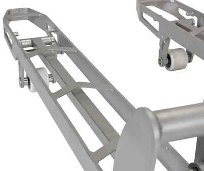 Vestil ULM-PM-2745-30 stainless steel pallet truck shown from an alternate angle