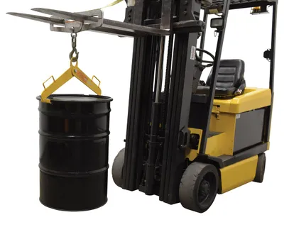 Vestil VDC-1000 vertical drum clamp shown from an alternate angle