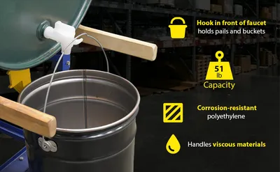 Vestil VDFT-9PKG manual drum faucet feature highlights