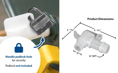 Vestil VDFT-9PKG manual drum faucet feature highlights