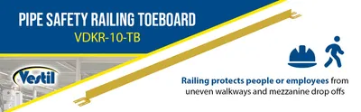 Vestil VDKR-10-TB steel safety railing feature highlights