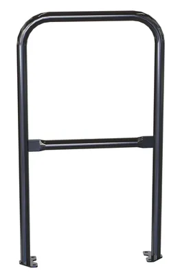 Vestil Steel Pipe Safety Railing with Welded Baseplate 2 Ft. Length Black