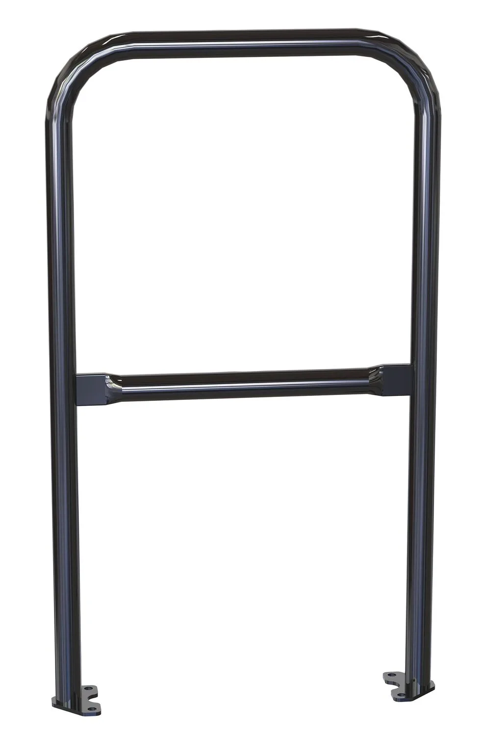Vestil VDKR-2-BP-BK steel safety railing w welded baseplate