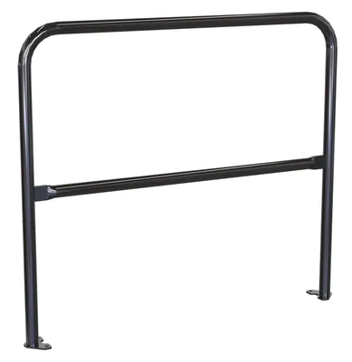 Vestil Steel Pipe Safety Railing with Welded Baseplate 4 Ft. Length Black