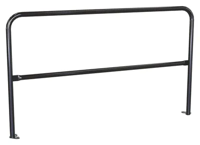 Vestil Steel Pipe Safety Railing with Welded Baseplate 6 Ft. Length Black