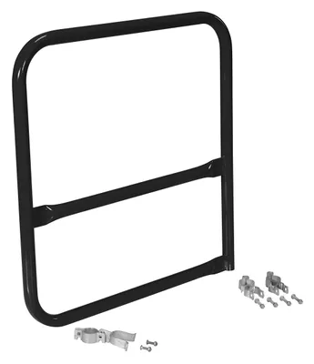 Vestil Steel Pipe Safety Railing Gate B-Shaped 36 In. x 36 In. Black