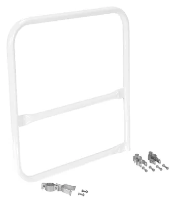 Vestil Steel Pipe Safety Railing Gate B-Shaped 36 In. x 36 In. White