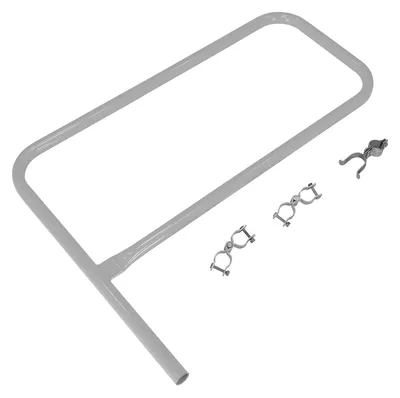 Vestil Steel Pipe Safety Railing Gate P-Shaped 36 In. x 36 In. Silver