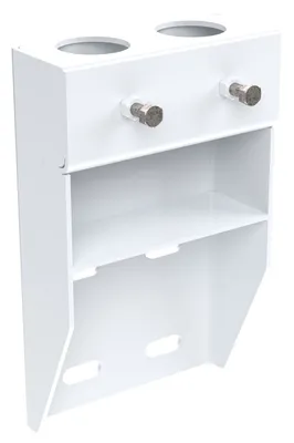 Vestil Steel Wall Mount Bracket For Pipe Safety Railing White
