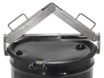 Vestil VDL-1000-SS stainless steel vertical drum lifter shown from an alternate angle
