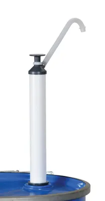 Vestil VDPX self-venting drum pump shown from an alternate angle