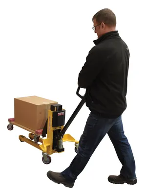 Vestil VHPS-NM-800-11 single fork skid positioner lifter shown from an alternate angle