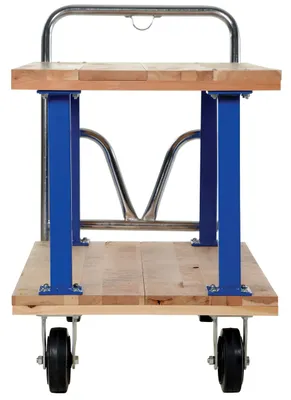Vestil VHPT/D-2448 double & triple decker hardwood platform cart shown from an alternate angle