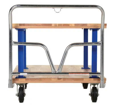 Vestil VHPT/D-3672 double & triple decker hardwood platform cart shown from an alternate angle