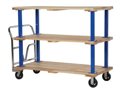 Vestil VHPT/TD-3060 double & triple decker hardwood platform cart