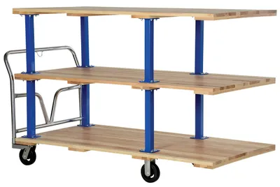 Vestil VHPT/TD-3672 double & triple decker hardwood platform cart