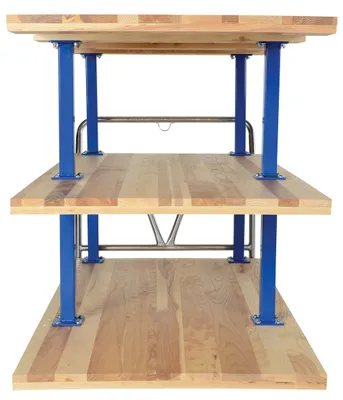 Vestil VHPT/TD-3672 double & triple decker hardwood platform cart shown from an alternate angle