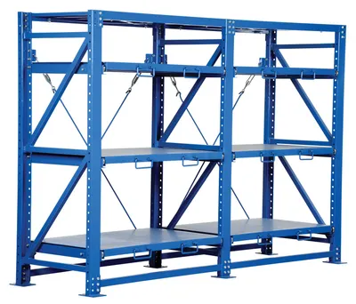 Vestil Steel Heavy Duty Roll-Out Shelving 32L x 120W x 80H 6,000 Lb. Capacity Blue