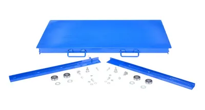 Vestil VRSOR-SLF heavy duty roll-out shelving shown from an alternate angle