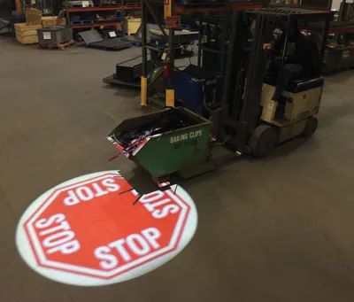 Vestil VSP-24-001 virtual sign projector shown from an alternate angle