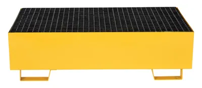 Vestil VSRB-YL-2 vertical steel retention basin shown from an alternate angle