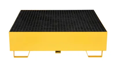 Vestil VSRB-YL-4 vertical steel retention basin shown from an alternate angle