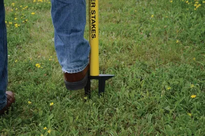 Vestil WBS-42 web barrier stake shown from an alternate angle