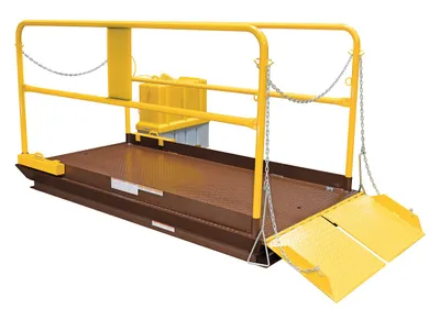 Vestil Steel Premium Truck Scissor Dock Lift 8 Ft x 10 Ft 10,000 Lb. Capacity Brown/Yellow