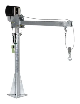 Vestil Galvanized Steel AC Powered Jib Crane CSA Compliant 4-7 Ft. Boom 2,000 Lb. Capacity Gray