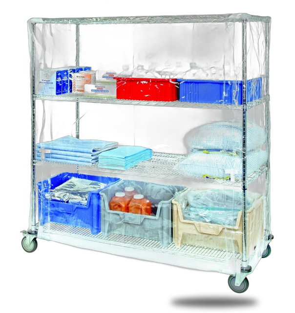 Quantum CC247274CVV Wire Cart Cover, 24"D x 72"W x 74"H, Clear