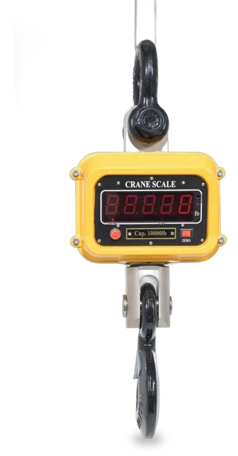 Vestil Steel Crane Scale 10 In. x 7 3/4 In. x 22 5/8 In. 10,000 Lb. Capacity Yellow