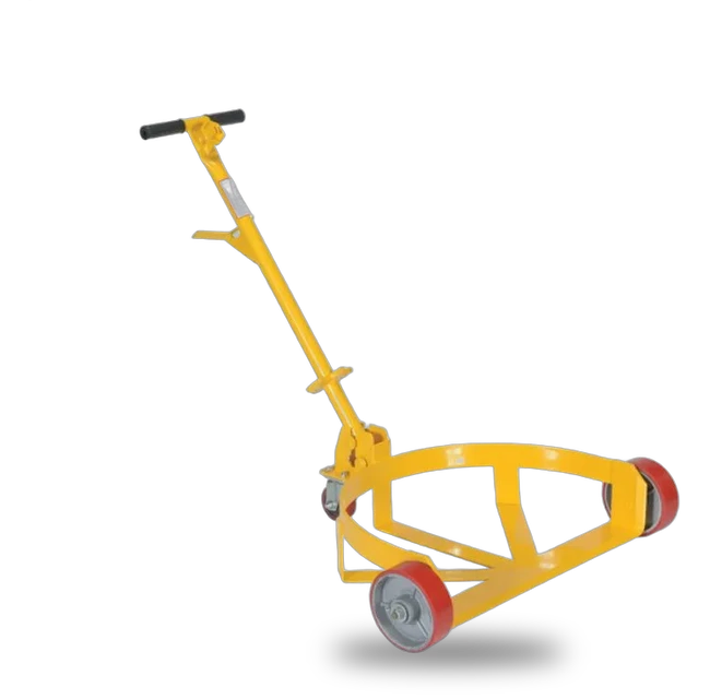 Vestil LO-DC-PU Steel Low Profile Drum Dolly with Poly On Steel Casters